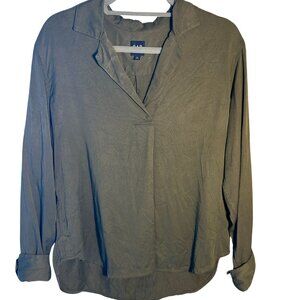 Gap Khaki Green Long Sleeve Top Women's Medium